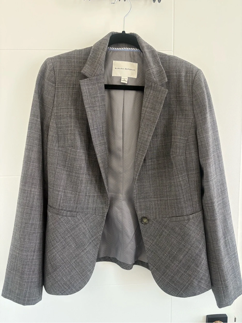 Banana Republic Gray Plaid Women's Blazer